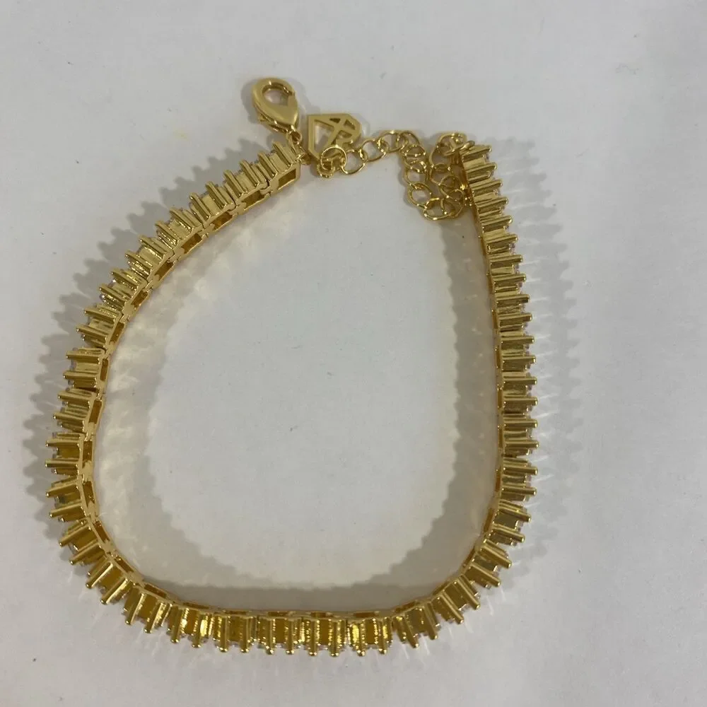 Caitlyn Minimalist Cubic Zirconia‎ 18k Gold Plated Tennis Bracelet With Box